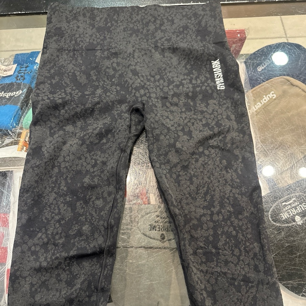 Gymshark Gray Black Leggings Size S High Waisted Athletic Workout Casual